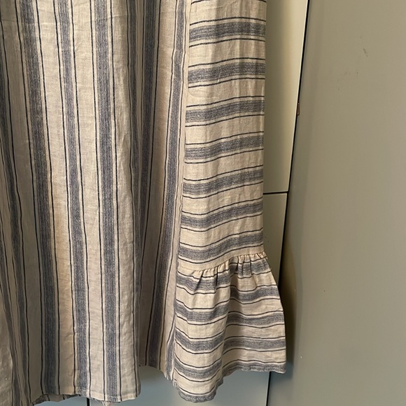 Luisa Rocco, M, linen, deep v front & back, adjust bodice back gather, boho, EUC - Picture 5 of 11